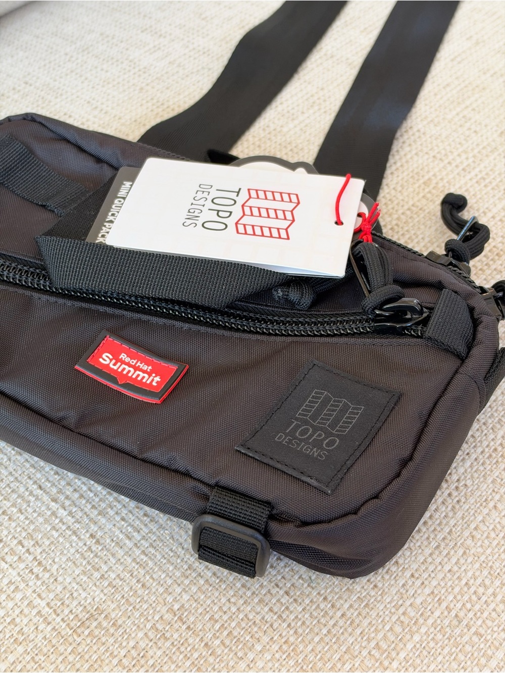 Topo Designs Black Crossbody Sling Bag With Summit Patch
